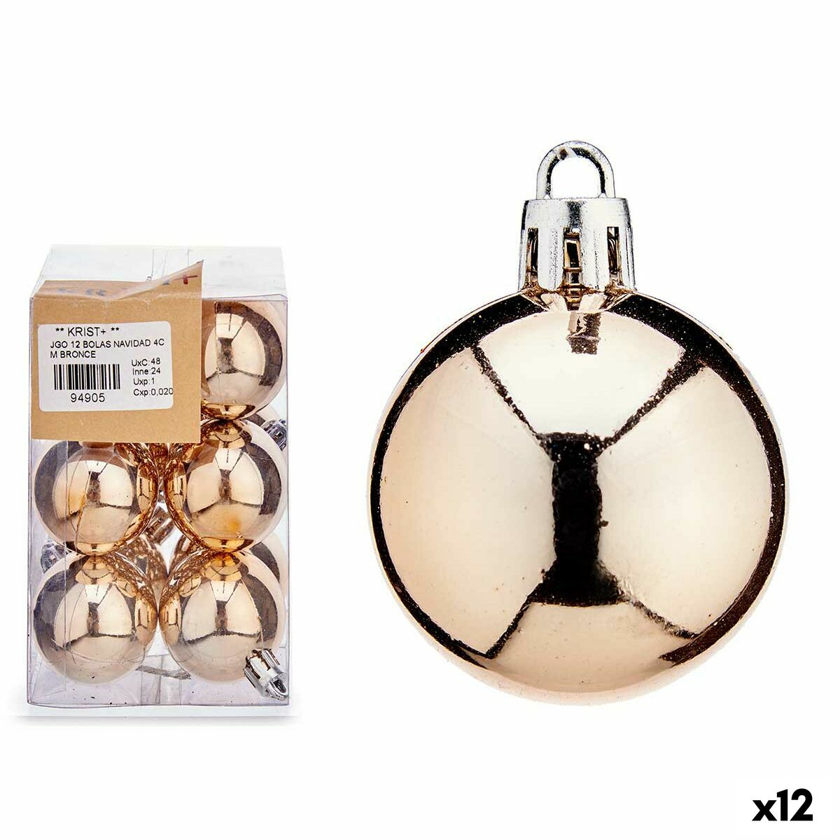Krist+ Weihnachtskugel-Set 00480-6 Bronze PVC Ø 4 cm – Produktbild 1