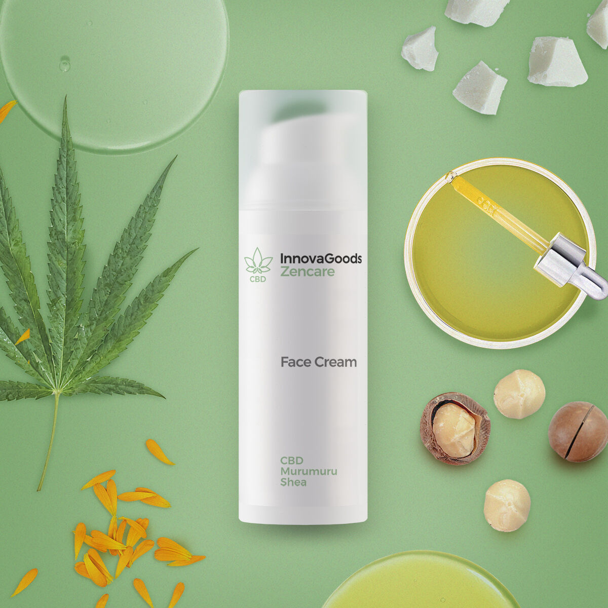 InnovaGoods Feuchtigkeitspflege fürs Gesicht CBD Zencare 50 ml