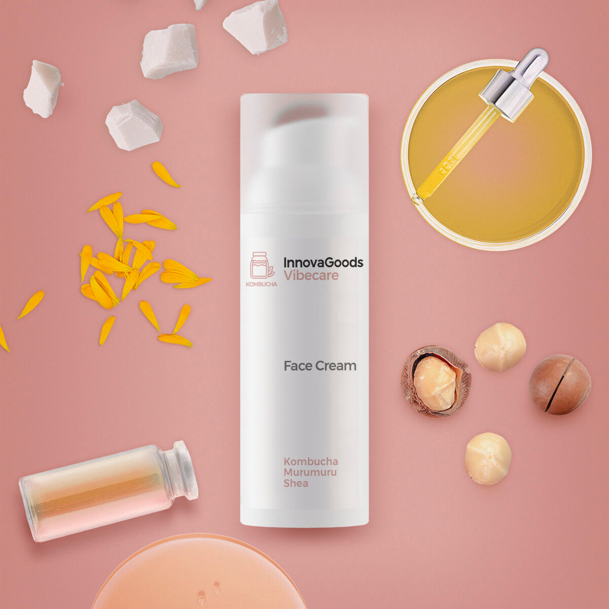 InnovaGoods Feuchtigkeitspflege fürs Gesicht Kombucha Vibecare 50 ml