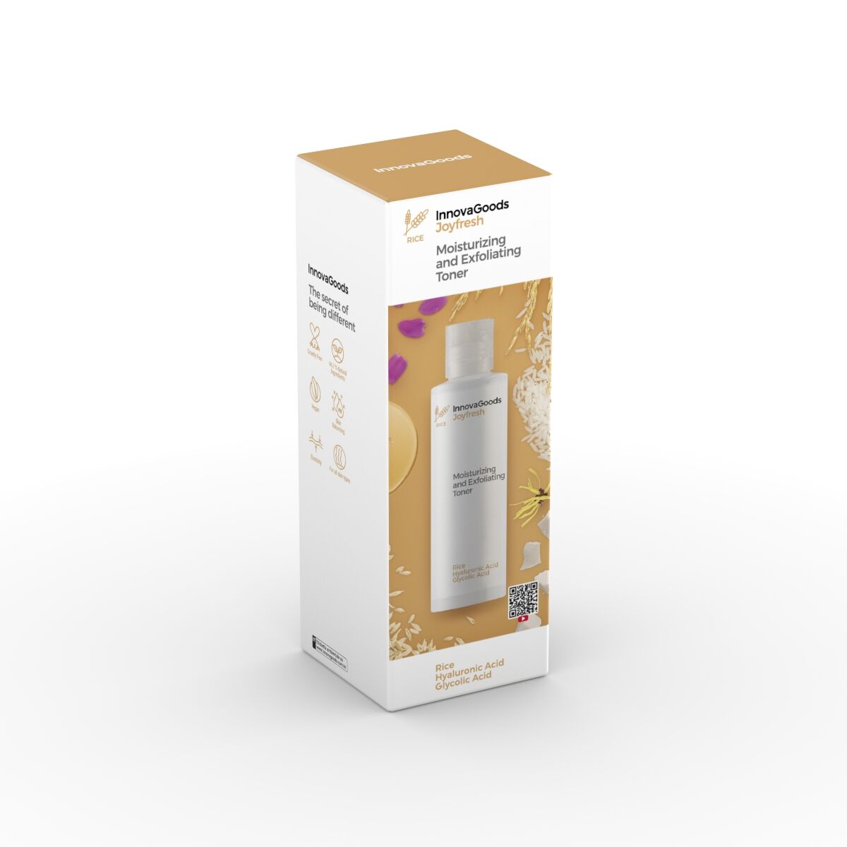 InnovaGoods Feuchtigkeitsspendender Peeling-Gesichtstoner Reis Joyfresh 150 ml