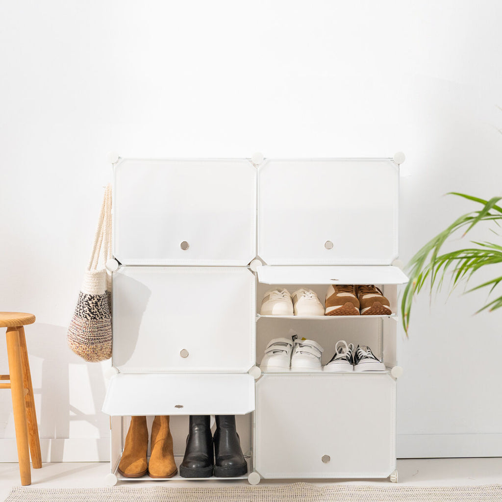 InnovaGoods Mobiler modularer Schuhschrank Weiß – 36 pairs