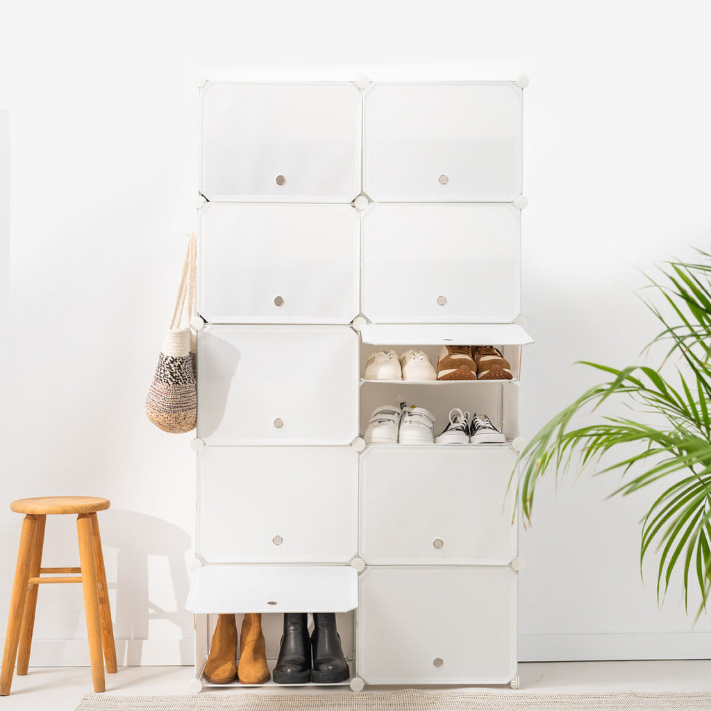 InnovaGoods Mobiler modularer Schuhschrank Weiß – 20 pairs