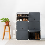 InnovaGoods Mobiler modularer Schuhschrank Grau – 36 pairs
