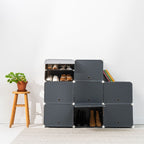 InnovaGoods Mobiler modularer Schuhschrank Grau – 28 pairs