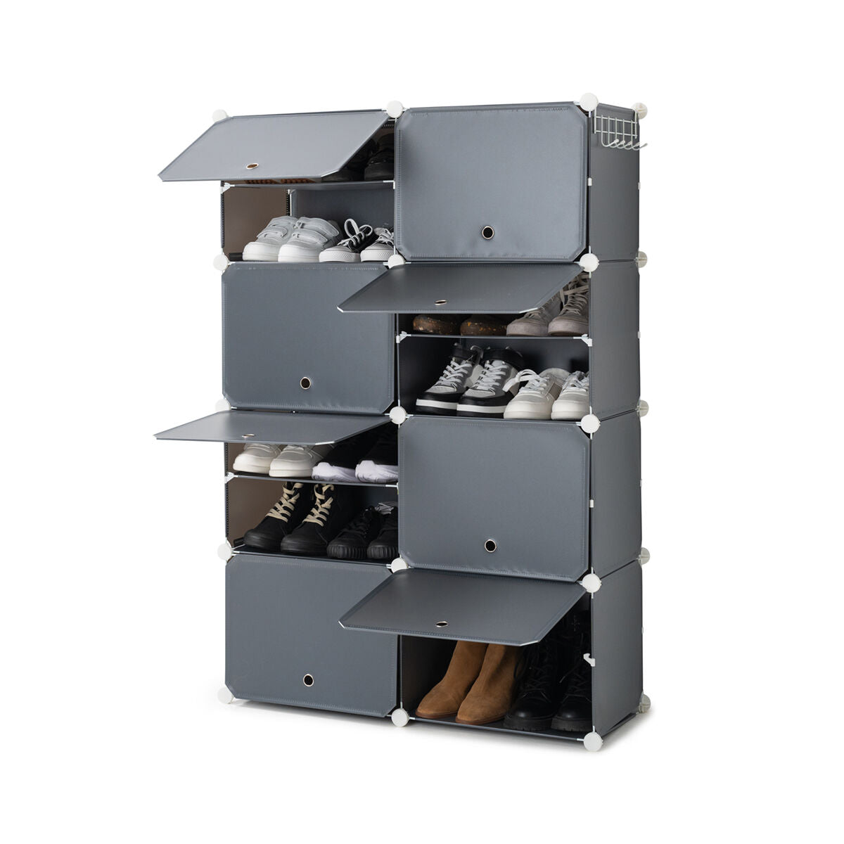 InnovaGoods Mobiler modularer Schuhschrank Grau