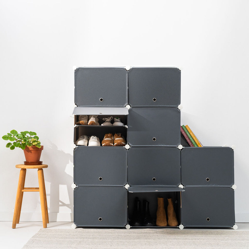 InnovaGoods Mobiler modularer Schuhschrank Grau – 20 pairs