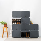 InnovaGoods Mobiler modularer Schuhschrank Grau – 20 pairs