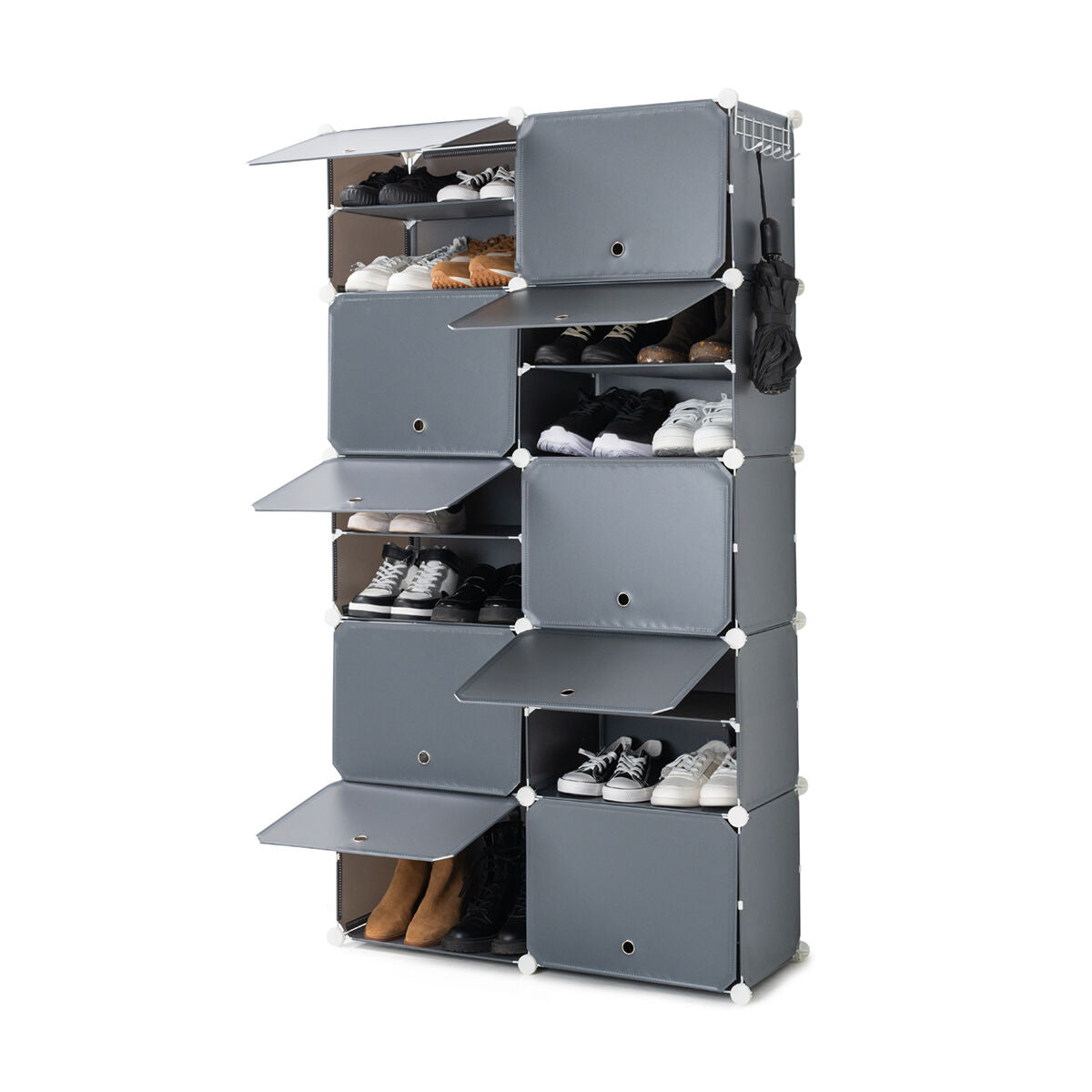 InnovaGoods Mobiler modularer Schuhschrank Grau