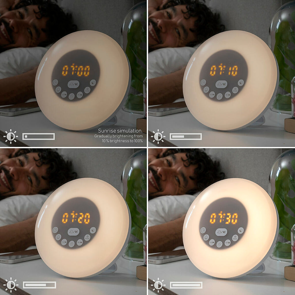 InnovaGoods Wiederaufladbar Lichtwecker mit Lautsprecher Sunrilk