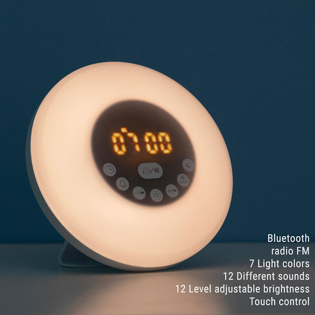 InnovaGoods Wiederaufladbar Lichtwecker mit Lautsprecher Sunrilk