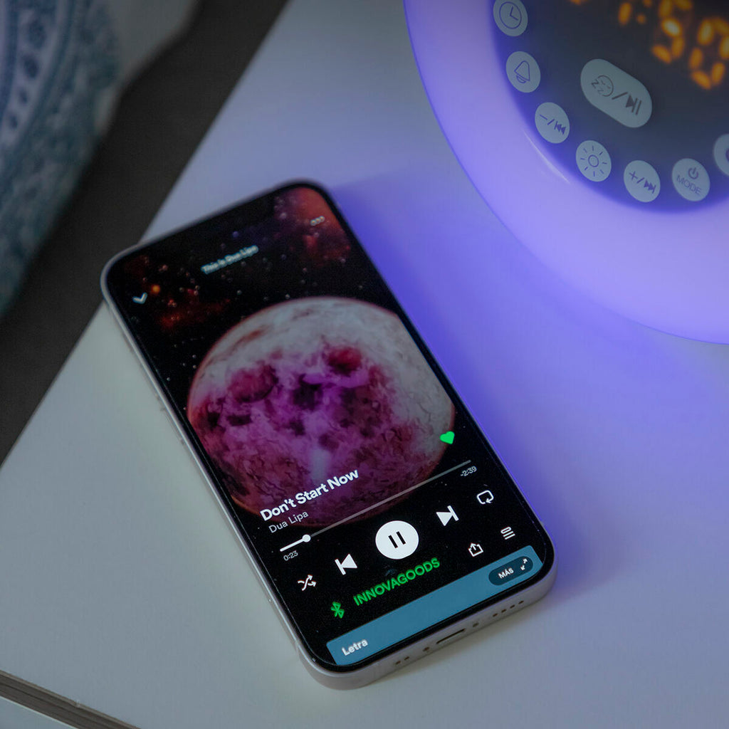 InnovaGoods Wiederaufladbar Lichtwecker mit Lautsprecher Sunrilk