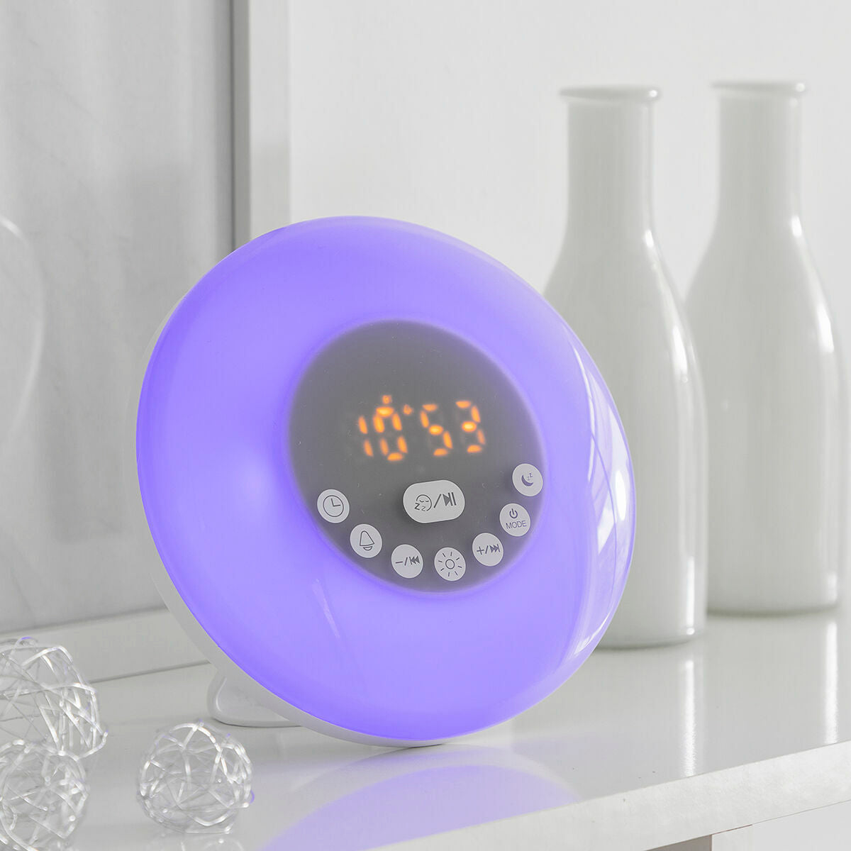 InnovaGoods Wiederaufladbar Lichtwecker mit Lautsprecher Sunrilk
