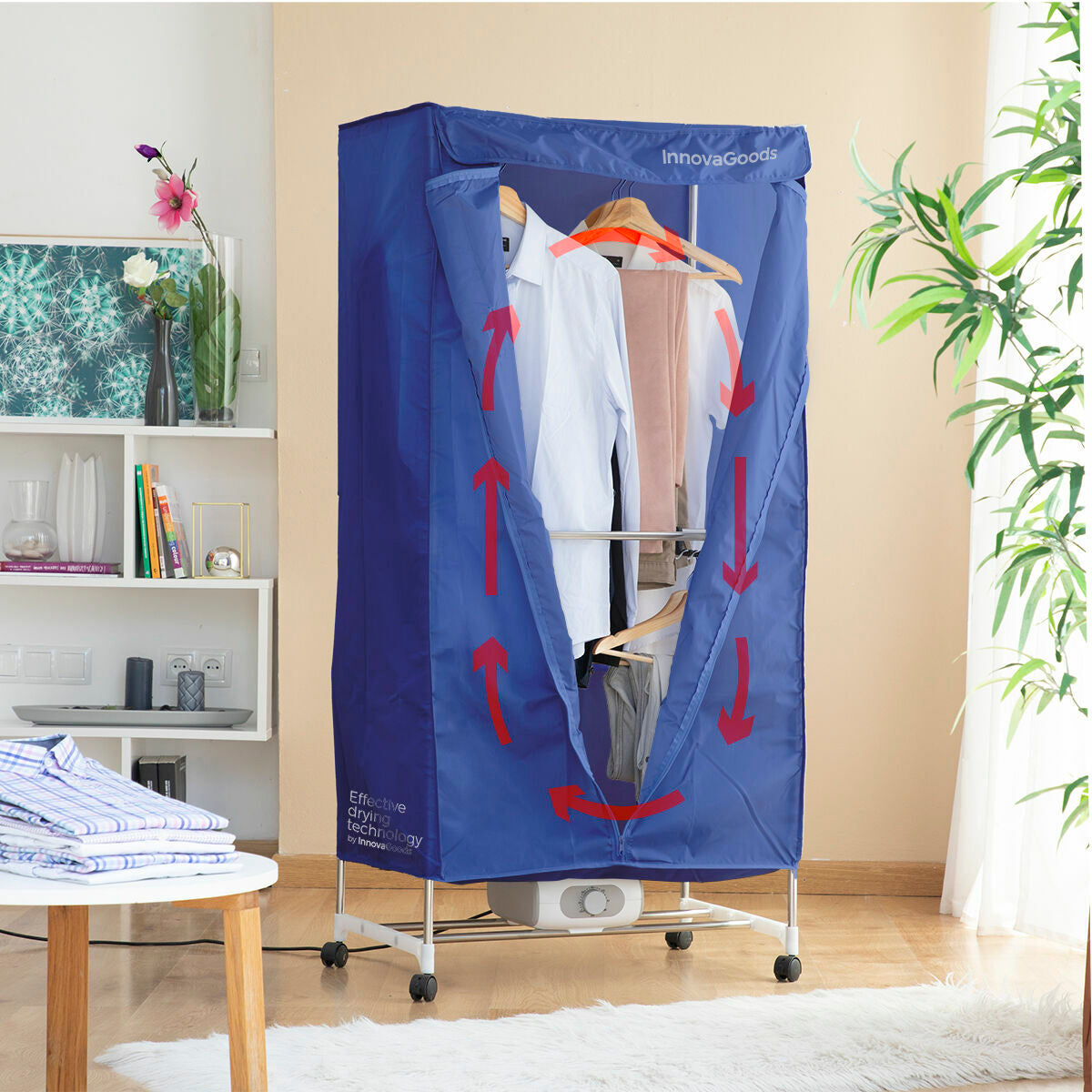 Tragbar Elektrisch Trockner mit 2 Levels Dupledry Blau InnovaGoods 1200 W