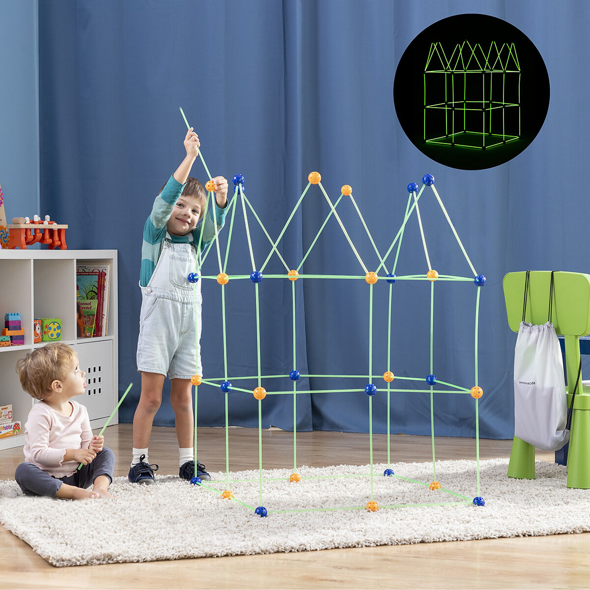 Kinder’s Fort Building Kit Archikitt InnovaGoods 85 Teile – Produktbild 1