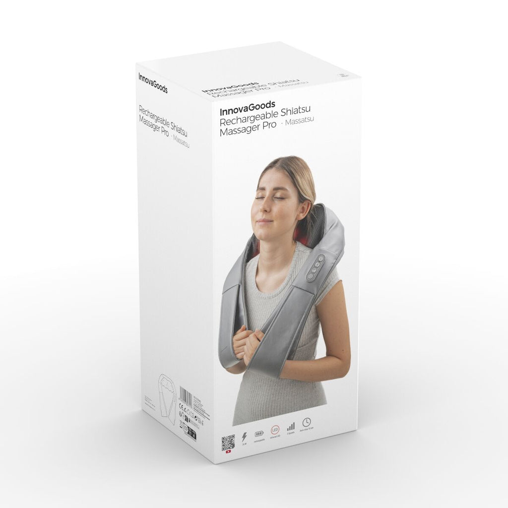 InnovaGoods Wiederaufladbar Shiatsu Massagegerät Pro Massatsu