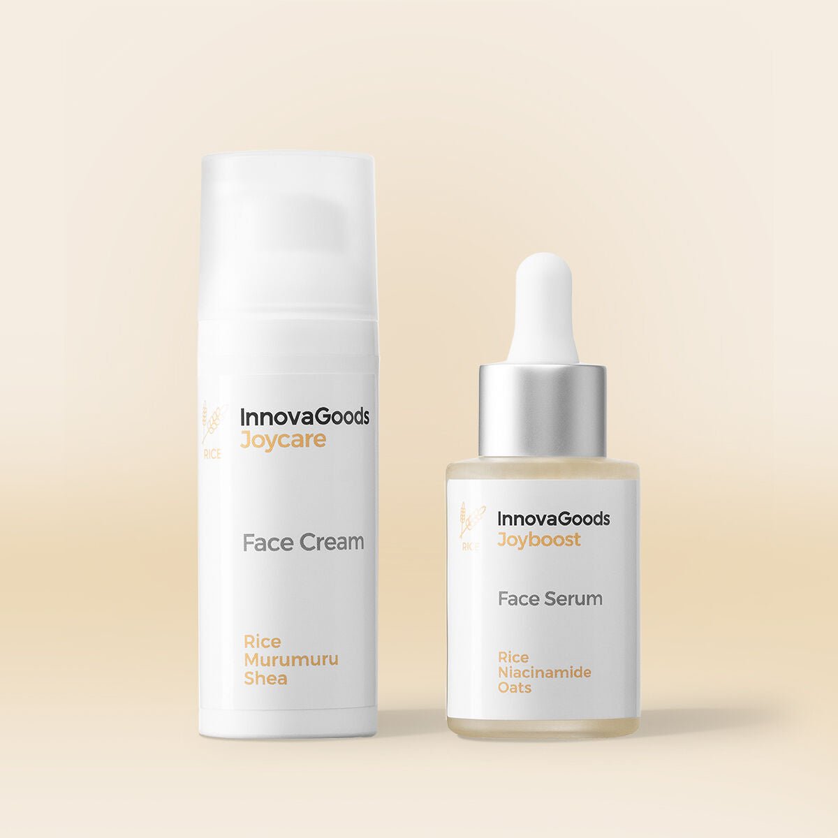 Face Moisturising Duo Pack Rice InnovaGoods – Produktbild 1
