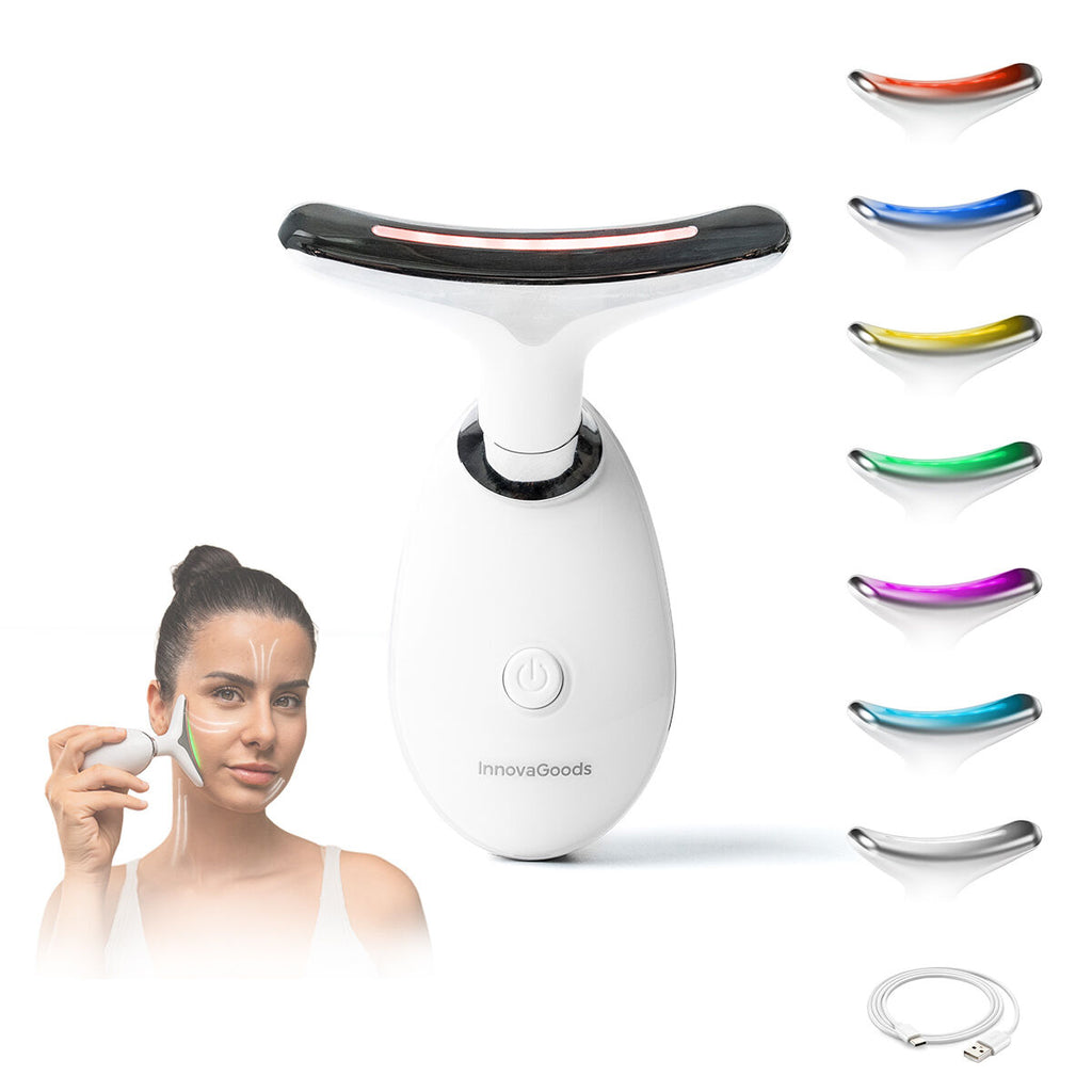 Elektrisches Gesichtsmassagegerät für Gesicht und Nacken mit LED, EMS und Wärme Selora InnovaGoods