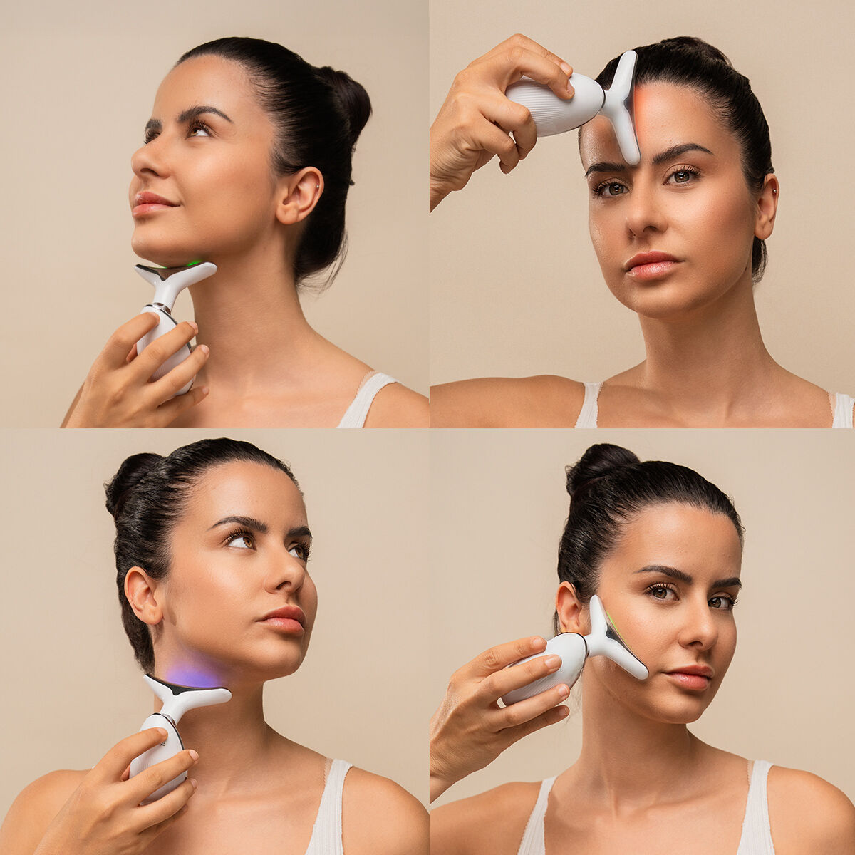 Elektrisches Gesichtsmassagegerät für Gesicht und Nacken mit LED, EMS und Wärme Selora InnovaGoods