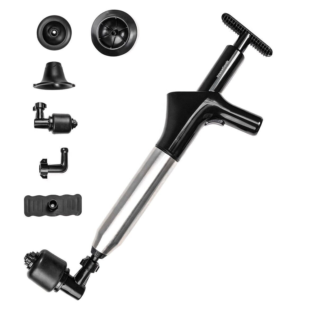 High-Pressure Compressed Air Plunger mit Zubehör & 5-in-1 Pressure Gauge Jetpro InnovaGoods