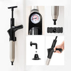 High-Pressure Compressed Air Plunger mit Zubehör & 5-in-1 Pressure Gauge Jetpro InnovaGoods