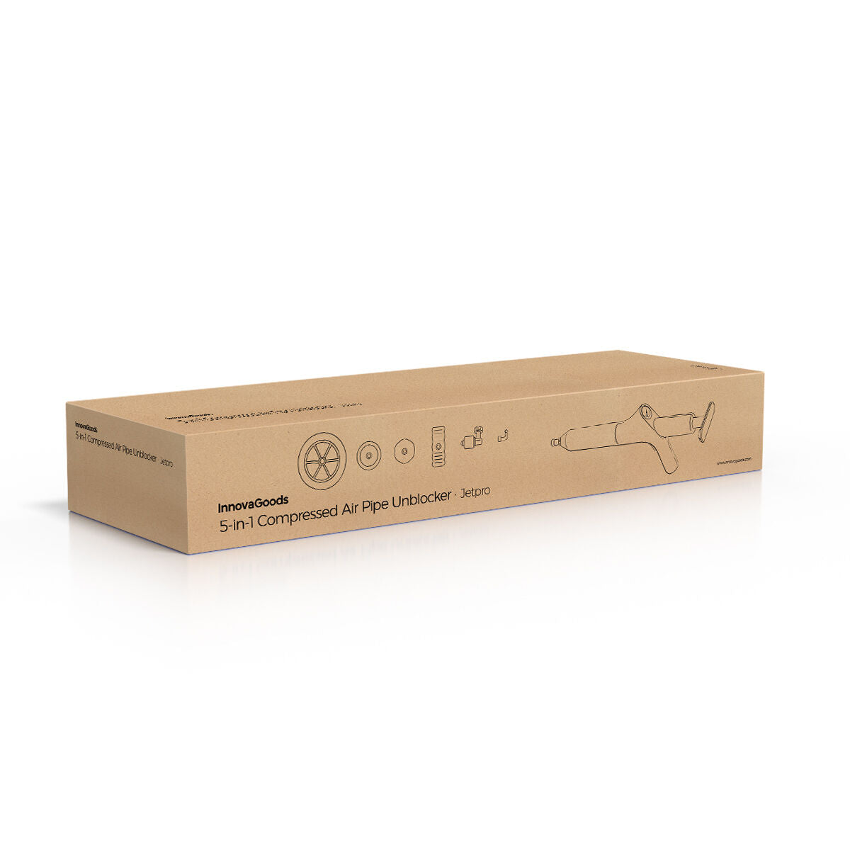 High-Pressure Compressed Air Plunger mit Zubehör & 5-in-1 Pressure Gauge Jetpro InnovaGoods