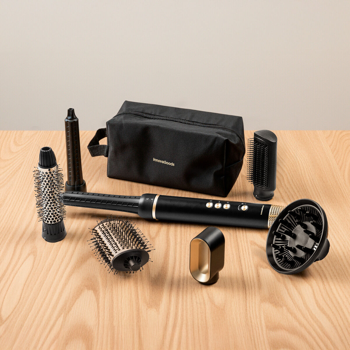 Ionic Multifunctional Air Dryer and Styler Brush with Coanda Technology and 7 Accessories Wavify InnovaGoods – Produktbild 1